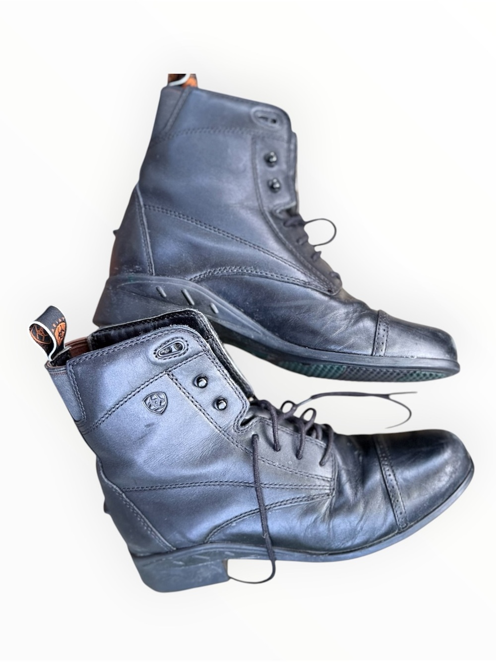 Ariat youth 4 Black Leather Lace-Up Riding Boots